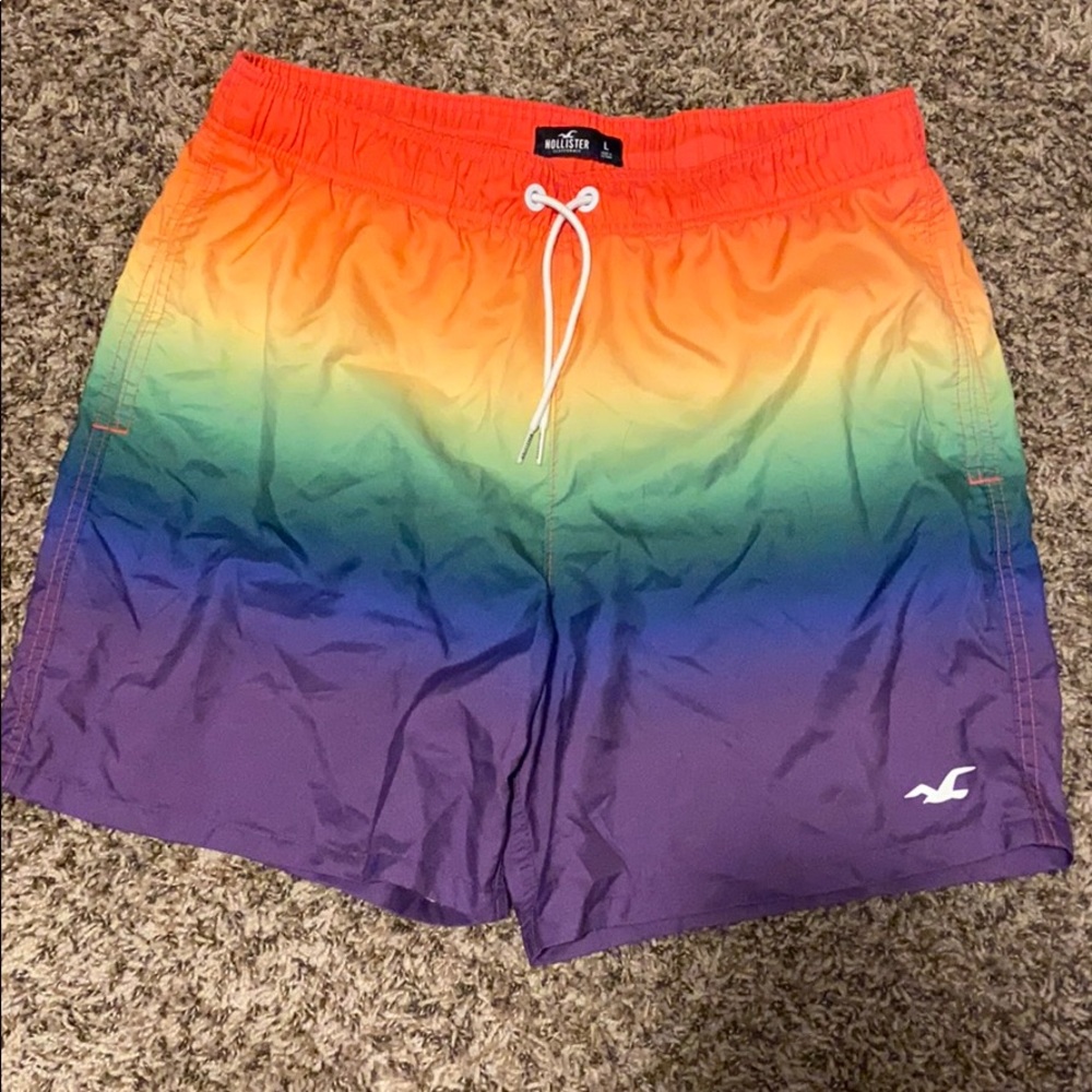 Rainbow Hollister swim trunks 🌈